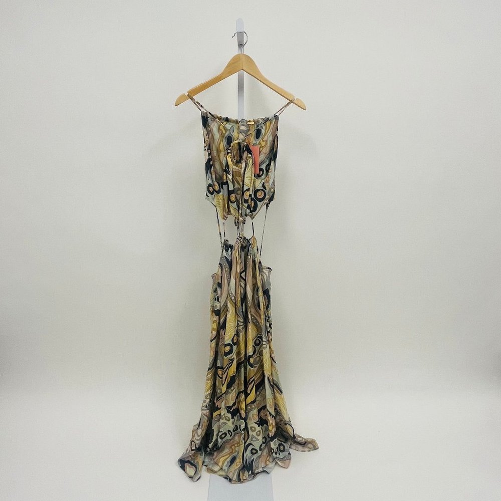 CULT GAIA Aphrodite O-Ring Cutout Halter Gown